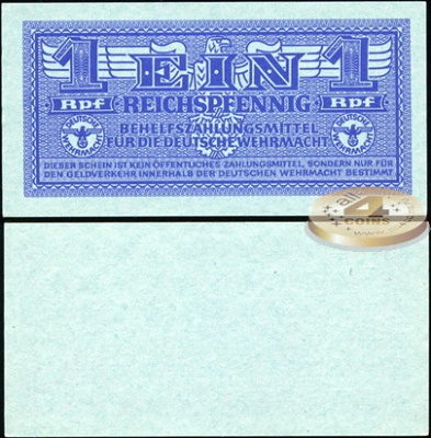 Германия (3й рейх. Вермахт). 1 райхспфенниг (Unc) 1942