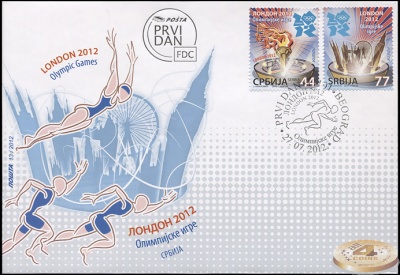 Сербия. 2012. XXX Олимпийские игры в Лондоне (Конверт Первого Дня. )