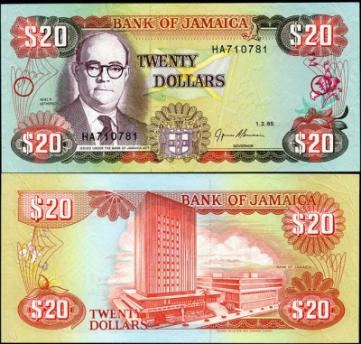 Ямайка. 20 долларов (Unc) 1995
