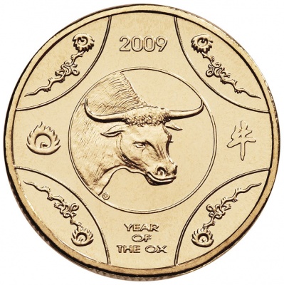 Австралия. 1 доллар. 2009. Год Быка. (Unc)