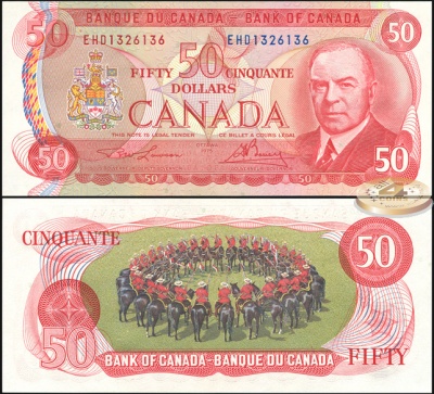 Канада. 50 долларов (Unc) 1975