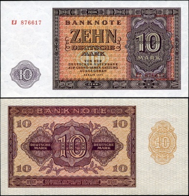 Германия (ГДР). 10 марок (Unc) 1955