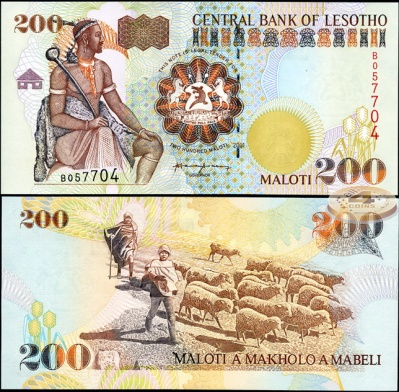 Лесото. 200 малоти (Unc) 2001