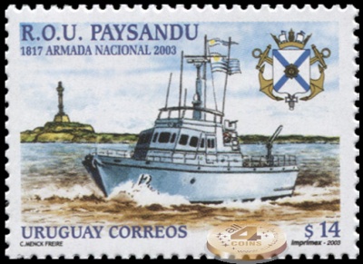 Уругвай. 2003. Военно-Морской флот Уругвая. R.O.U. Paysandù (Почтовая марка. MNH OG)