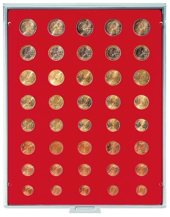 Бокс на 5 наборов монет евро (Lindner)