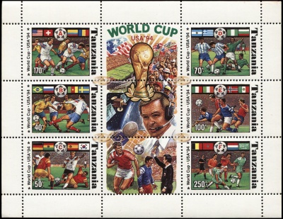 Танзания. 1994. Чемпионат Мира по Футболу. США 1994 (Малый лист. MNH OG)