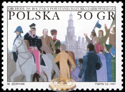 Польша. 1997. Празднование 200-й годовщины Польского гимна (Почтовая марка. MNH OG)