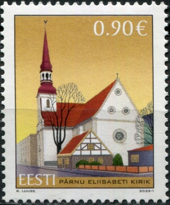Эстония. 2023. Церковь Святой Елизаветы, Пярну (Почтовая марка. MNH OG)