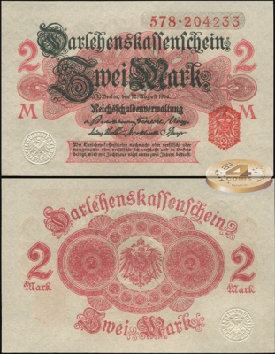 Германия [Кайзеррайх]. 2 марки (Unc) 1914