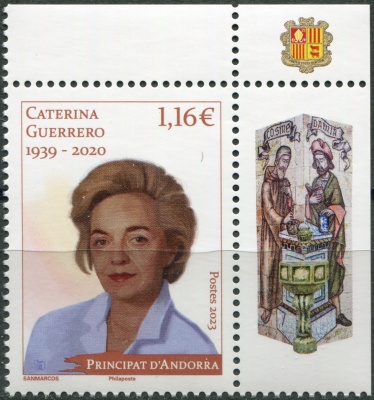 Андорра Французская. 2023. Катерина Герреро (1939-2020), писательница (Почтовая марка. MNH OG)