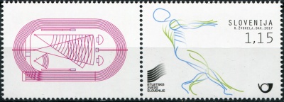 Словения. 2017. Чемпионат мира по лёгкой атлетике. Лондон (Сцепка. MNH OG)