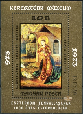 Венгрия. 1973. Венгерские картины. Рождение Иисуса (Блок. MNH OG)