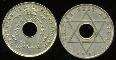 Британская Западная Африка. 1/2 пенни. 1947