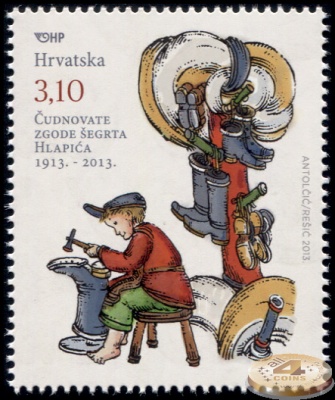 Хорватия. 2013. "Лапич- маленький сапожник" Ивана Брлич-Мажуранич (1874-1938) (П. марка. MNH OG)