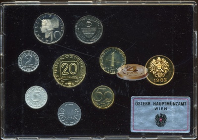 Австрия. Официальный набор (Proof. 8 монет) 1982