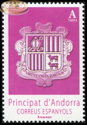 Андорра [Княжество]. 2016. Герб Андорры (Почтовая марка. MNH OG)