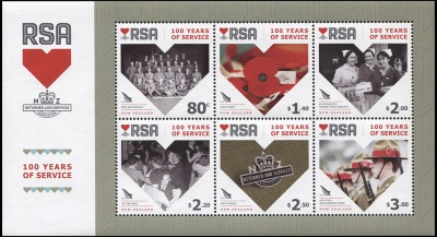 Новая Зеландия. 2016. 100 лет RSA (Малый лист. MNH OG)