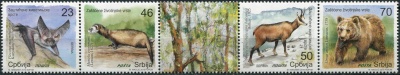 Сербия. 2019. Охраняемые виды животных. T1 (Сцепка. MNH OG)