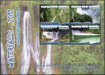 Папуа Новая Гвинея. 2011. Водопады (Малый лист. MNH OG)