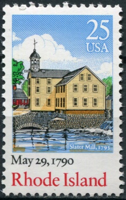 США. 1990. 200 лет ратификации Род-Айлендом Конституции (Почтовая марка. MNH OG)