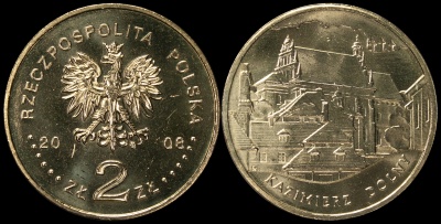 Польша. 2 злотых. 2008 (Unc) Казимеж-Дольны