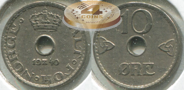 Норвегия. 10 эре. 1940 (XF)