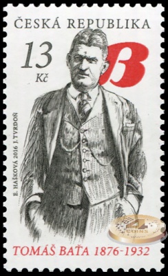 Чехия. 2016. Томаш Батя (1876-1932) (Почтовая марка. MNH OG)