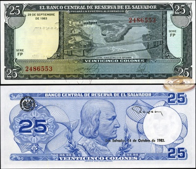 Сальвадор. 25 колонов (Unc) 1983
