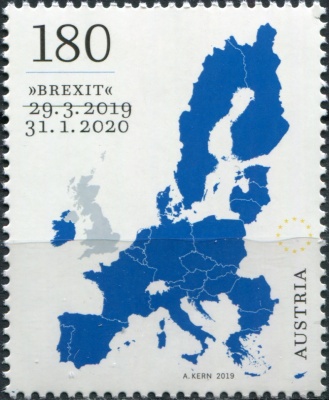 Австрия. 2020. Выход Великобритании из Европейского союза (Почтовая марка. MNH OG)