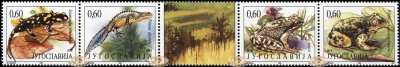 Югославия. 1995. Земноводные Югославии (Сцепка. MNH OG)