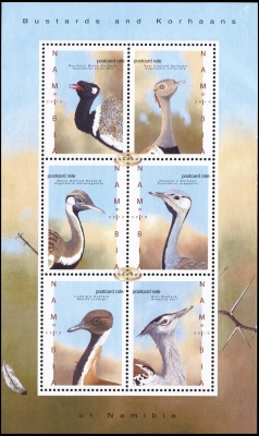 Намибия. 2010. Дрофиные Намибии (Малый лист. MNH OG)