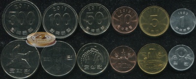 Южная Корея. Набор №1 (6 монет) 1983-2012