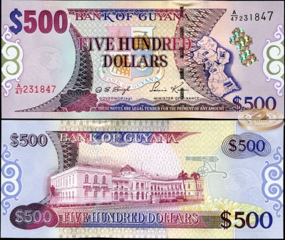 Гайана. 500 долларов (Unc) 2002