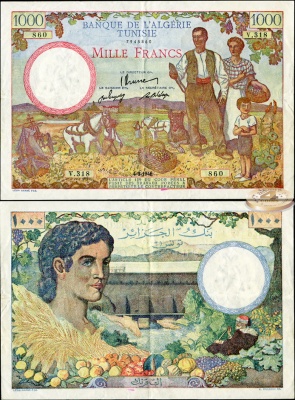 Алжир. 1000 франков (aXF) 1946