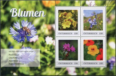 Австрия. 2023. Цветы (Почтовый блок. MNH OG)