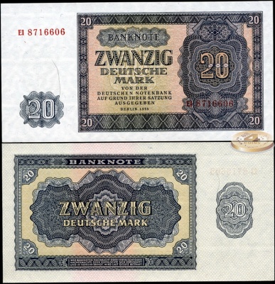 Германия (ГДР). 20 марок (Unc) 1955
