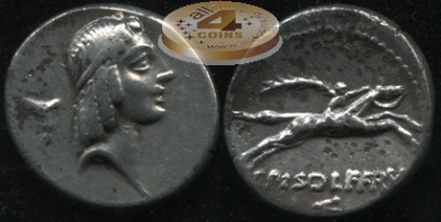 Римская республика. C. Calpurnius Piso Frugi. денарий (VF)