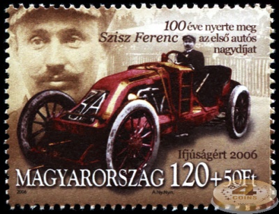 Венгрия. 2006. Ференц Сис. 100 лет первой победе в Гран-При (Почтовая марка. MNH OG)