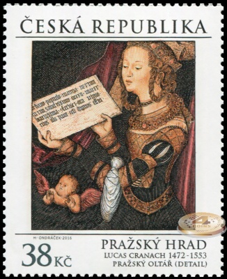 Чехия. 2016. Лукас Кранах (1472-1553), Пражский алтарь (Почтовая марка. MNH OG)