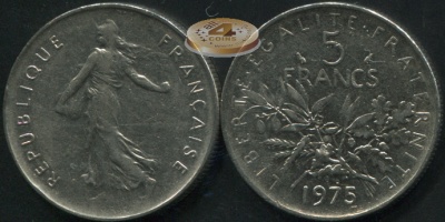 Франция. 5 франков. 1975 (XF)