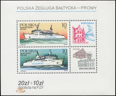 Польша. 1986. Польско-Балтийские паромы (Блок. MNH OG)