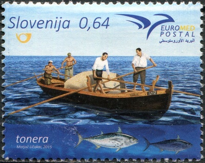 Словения. 2015. Рыболовецкое судно "Тонера" (Почтовая марка. MNH OG)