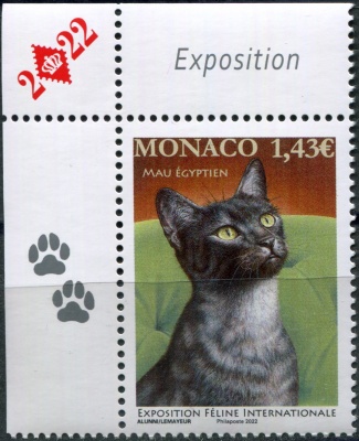 Монако. 2022. Международная выставка кошек (I) (Почтовая марка. MNH OG)