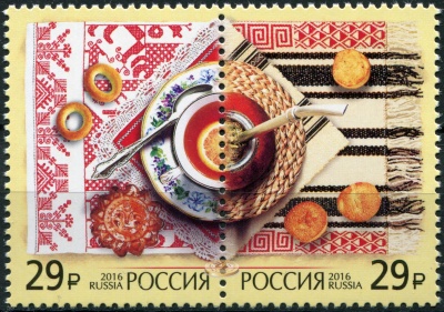 Россия. 2016. Делимся традициями чаепития (Сцепка. MNH OG)