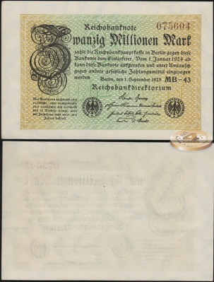 Германия (Веймарская респ.). 20 000 000 марок (Unc) 1923