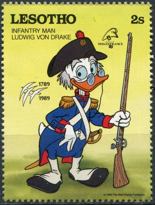 Лесото. 1989. Пехотинец Людвиг фон Дрейк (Почтовая марка. MNH OG)