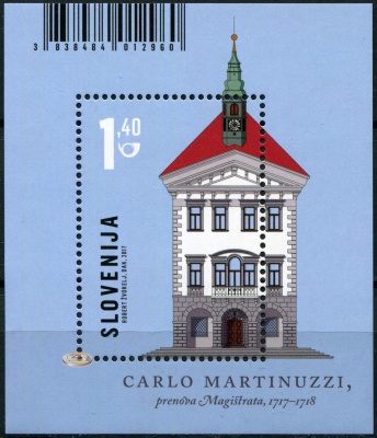 Словения. 2017. Карло Мартинуцци. Реновация Магистрата (Блок. MNH OG)