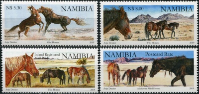 Намибия. 2009. Дикие лошади Намибии (Серия Почтовых марок. MNH OG)
