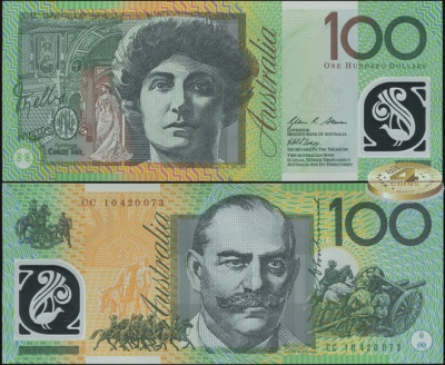 Австралия. 100 долларов (Unc. Пластик) 2010
