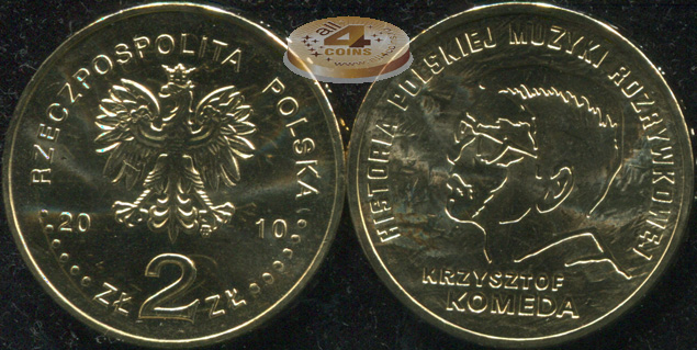 Польша. 2 злотых. 2010 (Unc) Кшиштоф Комеда